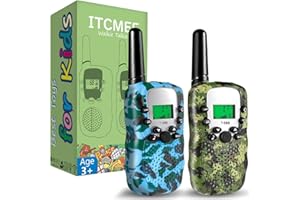 EITEYI ITCMEE Walkie Talkies for Kids, Toys for 3-10 Year Old Boy Girl Camouflage Handheld Kids Walkie Talkies with Flashlight Easter Gifts for 3 4 5 6 Year Olds Kids Indoor Outdoor Adventure Camping Hiking