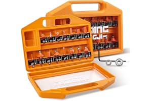 GENERIC Yueqing Zhongji Router Bits Set of 15 Pieces 1/4 Inch Tungsten Carbide Router Bits Set 1/4 Shank Woodwork Tools for Beginners