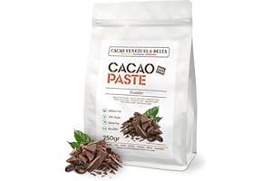 CACAO VENEZUELA DELTA Cacao V Delta Pasta De Cacao Pura Ceremonial 250g de Origen Ecuador - Chocolate Negro 100% Puro sin Azúcar para Fundir y Reposteria - Sin Gluten, Antioxidante, Vegano