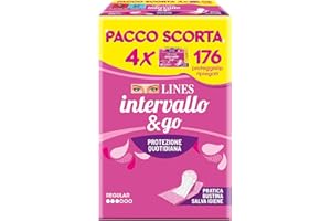 Lines Intervallo & GO Ripiegato, Pacco Scorta, Confezione da 176 Proteggislip