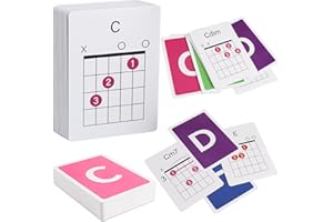 MLEJIAKJ Guitar Chord Flashcards - 56Pcs Akustik- & E-Gitarre Lernen Cheat Sheets - Lernen Sie wesentliche Akkorde schnell & einfach | Perfekt für Anfänger und Profis
