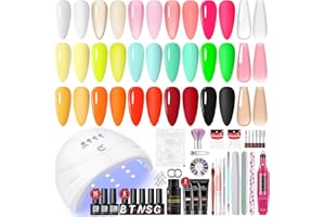 COSCELIA Kit Semipermanente Unghie e Fresa 20pz Smalti Semipermanenti e Base Top Coat 3 Colori Poly Estensione Gel Set per Manicure con Lampada per Unghie con gli Strumenti Nail Arte per Donne
