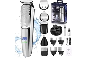 Journeyside Tagliacapelli Uomo, 5-In-1Tagliacapelli Uomo Professionale, Rasoio Elettrico Barba e Capelli,Tagliacapelli Uomo Kit da toelettatura da uomo impermeabile da Uomo - per Testa, Corpo, Viso