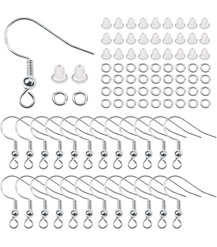6x Ohrhaken Chirurgischer Edelstahl 18K Beschichtung Mit Einem
