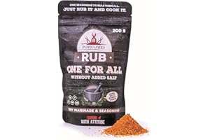 Poppamies BBQ Rub One for All - Assaisonnement Tout Usage - Assaisonnement BBQ 100% Naturel et Universel - Parfait pour les plats de bœuf, porc, poulet, poisson et légumes - Grand Format (200g)