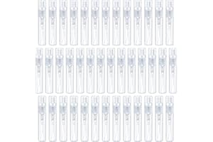 LULUDA Mała butelka z rozpylaczem, pusty atomizer perfum, przezroczysta butelka na perfumy, 3 ml, do wielokrotnego napełniania, przenośne butelki z rozpylaczem na próbki, do płynnych perfum, narzędzie do makijażu, do zabrania w podróż, 40 szt.