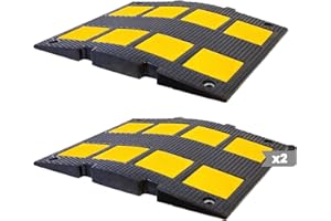 EBER SIGN Banda Reductora de Velocidad Vial Badén de Caucho para Rampa, Garaje, Suelo, Carretera, Aparcamiento o Parking 500x600x50mm