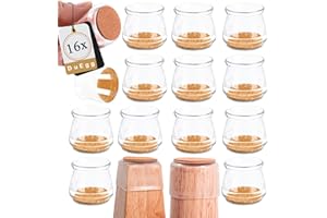 Protege Pied de Chaise 16 Pcs, DuEgg Transparent Protection Pied de Chaise, 15-25MM Pied Chaise, Protection Pied Chaise Silicone Adaptés Pieds Chaise Pieds Table, Protègent Le Sol des Rayures