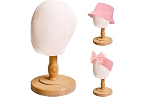 TINGSING Tête de mannequin de bébé de 45,7 cm, support de perruque pour enfants, présentoir de chapeaux pour perruques, chapeaux, lunettes, écharpes, bloc de toile en plastique pour accessoires,
