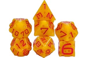 cusdie Polyhedral DND Dice Set Resin Dice Cheese Dice for Dungeons and Dragons Role Playing Game(RPG),Table Game,Board Games (Cheese)