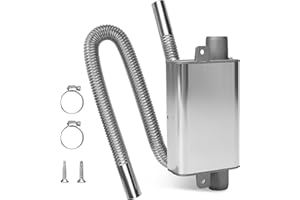 Opaltool 24 mm Silenziatore Scarico, Silenziatore per Tubo di Scarico con Tubo di Scarico da 60 cm per Tubo di Scarico da 25 mm