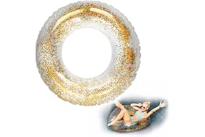 RosyFate Schwimmring, Schwimmring Durchsichtig,Schwimmring Glitzer, Schwimmreifen Erwachsene, Schwimmreifen Aufblasbar, Schwimmen im Sommer, Strand, Pool Spielzeug