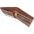 VISCONTI - Men's Small Bifold Leather Wallet - RFID Protected - 6 Credit Card Slots, Note Section & Coin Pocket - Gift Boxed - 707 Shield - Oil Tan