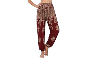 Irevial Irevial Damskie spodnie haremki, styl hippie, bawełniane, plażowe, do jogi, pilatesu, letnie spodnie - Spodnie do jogi Kobiety