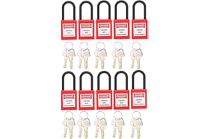 EJOYOUS Cadenas de Sécurité, Verrou de Consignation Cadenas à Consigne Lockout Tagout Lock 38mm Nylon Industrial Engineering pour Factory Anti-poussière pour L'isolation et la sécurité (Rouge)
