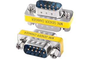 KUOQIY 2 Pièces DB9 9 Broches Mâle vers Mâle Adaptateur de Changeur de Genre Coupleur, RS232 9 Broches DB9 Adaptateur de Coupleur de Câble, pour Transfert de Données sur Ordinateur