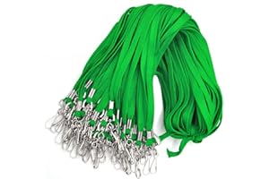 Bird Fiy Lanyard 100 Pack Bulk Badge Lanyards for ID Badges Neck Cruise Lanyard Name Tag Lanyard ID Holder (Green, 100 Pack)