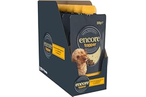 Encore 100% Natural Chicken Bone Broth Dry Food Topper for Dogs, Grain Free with Collagen to Support Healthy Joints & Skin, 6 x 200g Spout Pouch
