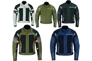 BOSmoto Motorradjacke Herren Schwarz mit Protektoren,Herren Motorrad Sommer Jacke,Leicht Motorrad Sommer Jacke Biker Jacke