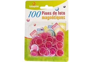 LOTOQUINE Blister de 100 pions magnétiques de Loto Fushia