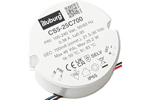 EAGLERISE LED Driver 700mA 25W Constant Current IP65 Waterproof LED Transformer Power Supply