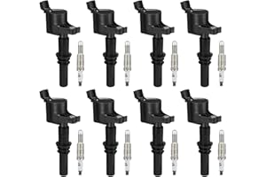 BDFHYK Ignition Coils DG511 & SP515 SP546 Spark Plugs Compatible with Ford Lincoln Expedition F150 F250 V8 5.4L Engine, Sets of 8
