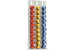 COBB INDUSTRIES® - Théos CH0011 - Porte Capsules Distributeur Présentoir pour 60 capsules Nespresso Acier chromé