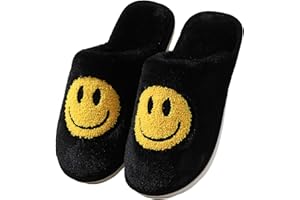 Meik Mangni Zapatillas de Estar por Casa Invierno Mujer Hombre Invierno Peluche Forro Pantuflas Sonrientes Cómodo Caliente Zapatos de Algodón