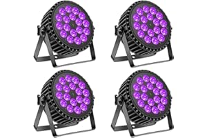 DELIBANG Proyector LED UV 200W 18 LED Escena Discoteca, 8CH RGB DMX Estroboscópico Sonido Activo Iluminación Efecto DJ Para Show Bar Fiesta Halloween 4pcs