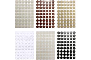 HNJKJEU Tappi Coprivite Adesivi 6 set (324 PCS) Autoadesivo Tappi di Copertura a Vite Stick sul Tappo del Foro Vite Copre Adesivi, Utilizzato per coprire i fori delle viti nei mobili, 21mm