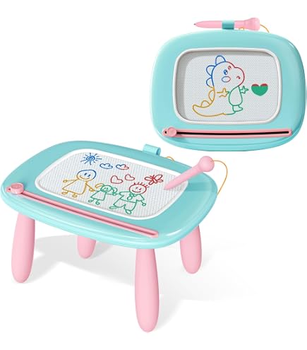 Ardoise Magnétique éducative Kikidex Pour 1-3 Ans – Table à Dessin Rose, 3 Hauteurs, Sans BPA