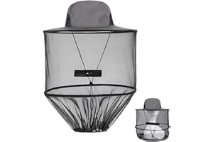 HEAWAA Cappello Anti-zanzare Insetti, Cappello da Apicoltore con Velo Rimovibile Cappello da Sole Antizanzare per Uomo Donna Pesca All'aperto e Viaggi in Campeggio