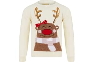 Tokyo Laundry Pull de Noël fantaisie à col rond pour fille « Merry Christmas »