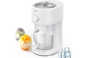 Reemix Tritaghiaccio Elettrico per Granite, 3 Modalità di Funzionamento per Ghiaccio Grosso e Fine, Lame in Acciaio Inox, Chiusura di Sicurezza (bianco)