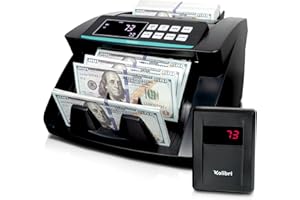 KOLIBRI Money Counter Machine with Advanced Fake Detection & LCD Display | 1,500 Bills per Minute Single-Denomination Cash Counter | Bill Counter Machine (US Customer Support)