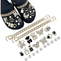 16 Pièces Ornements De Chaussures En Strass - Décorations DIY Pour Sabots - Papillons, Fleurs, Cœurs - Doré