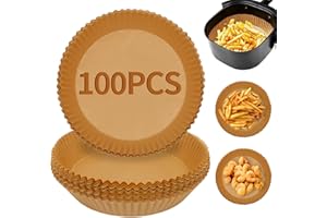 Ciusdkler Round Air Fryer Liners, 100PCS Disposable Air Fryer Paper Liners, Greaseproof, Non-Stick Liners for Air Fryer Baskets (6.5 inch)