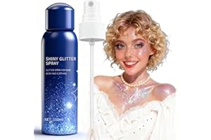 HONGECB Paillette Spray pour Cheveux et Corps, 150ml Hair Glitter Spray | Brillance Longue Durée & Séchage Rapide, Idéal pour Festival, Soirée et Carnaval sur Visage et Vêtements