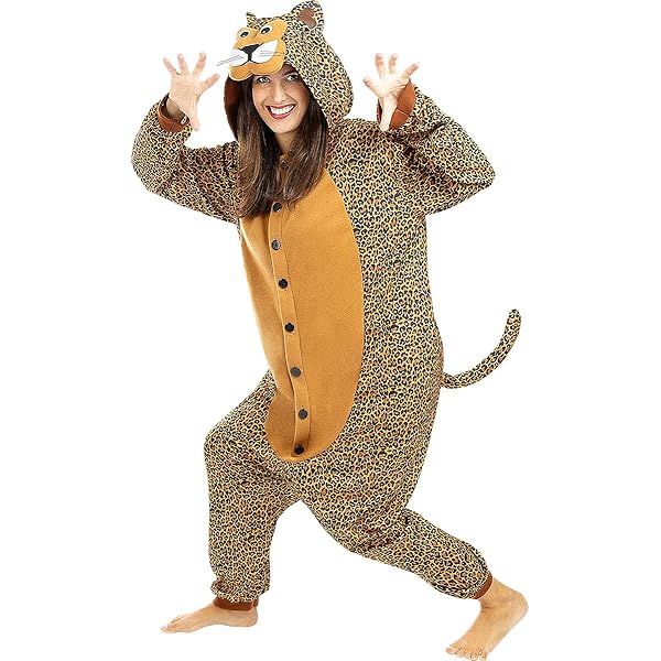 Funidelia | Onesie Leopard Costume for Girls and Boys Animals, Desert, Jungle - Costume for Kids, Accessory Fancy Dress Up for Halloween, Carnival & Parties - Size 3-4 Years - Brown