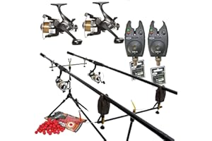 NGT Full Carp Fishing Set Up Rods Reels Bite Alarms Rodpod PLUS 4 PACKS OF BOILIES