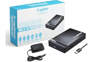 Custodia per Hard Disk KingData, Caddy USB 3.0 a SATA per SSD/HDD da 3,5 pollici con Adattatore di Alimentazione DC, Docking Station, Custodia SSD HDD Senza Attrezzi per Windows, Linux, Mac, PS4, Xbox