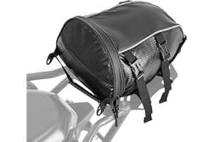 VEVOR Motorcycle Tail Bag, 10 L Motorcycle Rear Seat Bag with Waterproof Rain Cover, Outdoor Sports Motorbike Luggage Storage Trunk Rack Backpack Handbag with Shoulder Strap and Inner Pocket, Black