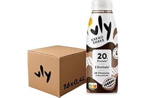 ‎VLY vly Kakao 400ml Flasche - Veganer Kakaodrink + 20g Protein ohne Zucker-Zusatz | Schoko Drink proteinreich & kalorienarm aus Erbsenprotein Schokodrink Schokolade Milchalternative Eiweiß Proteindrink