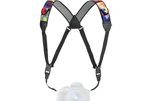 USA Gear Arnés para el pecho con correa de cámara DSLR con hebillas de liberación rápida, diseño de neopreno y bolsillos para accesorios - Compatible con cámaras Canon, Nikon, Sony y más