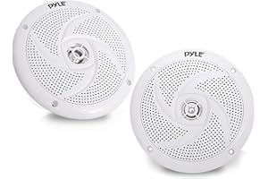 Pyle Marine Speakers - 6.5 Inch 2 Way Waterproof and Weather Resistant Outdoor Audio Stereo Sound System with 240 Watt Power and Low Profile Slim Style - 1 Pair (White)