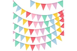 ‎G2PLUS G2PLUS 20 m Outdoor Bunting Garland Weatherproof, Pack of 5 60 Garden Decoration Garland Colourful for Wedding Birthday Party Festival Decoration