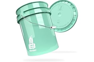 MAGIC BUCKET | Wascheimer Set für Auto Handwäsche Mint mit passendem Eimer Deckel | 5 US GALLONEN ca. 20 Liter | kompatibel mit Grit Guard, Detail Guardz Dirt Lock, Chemical Guys Dirt Trap
