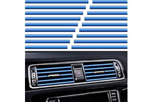 VICDUEKG 20 Pièces Bandes De Style Décoration D'Aération De Voiture Garniture de Moulage Intérieur de Voiture en Climatiseur DIY Sortie d'air Bande de Décoration (Bleu)