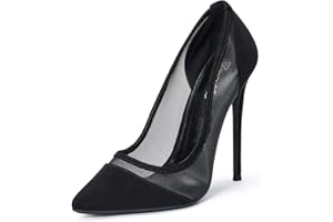 GENSHUO Wysokie obcasy, 10 cm, szpilki na wysokim obcasie dla kobiet, szpiczaste buty wieczorowe, na bal