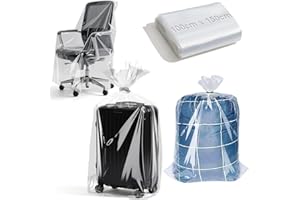 XRXYMQ 3 Pièces Sac Plastique Grand Sac 100 x 150 cm Rangement Transparent Poussière Grand Plastique Transparent pour Bagages Valises Meubles Couettes Valises